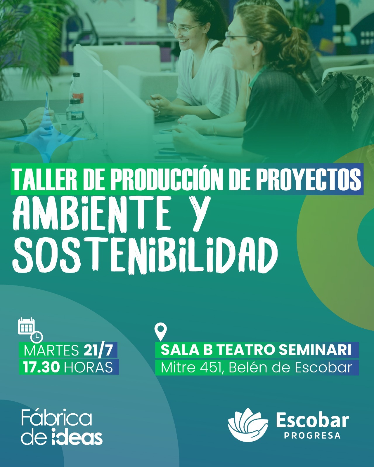 Flyer: Taller de Producción de Proyectos — Ambiente y Sostenibilidad